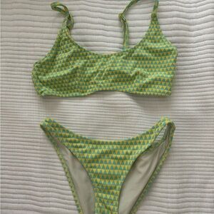 Triangl Green Geometric Bikini Set